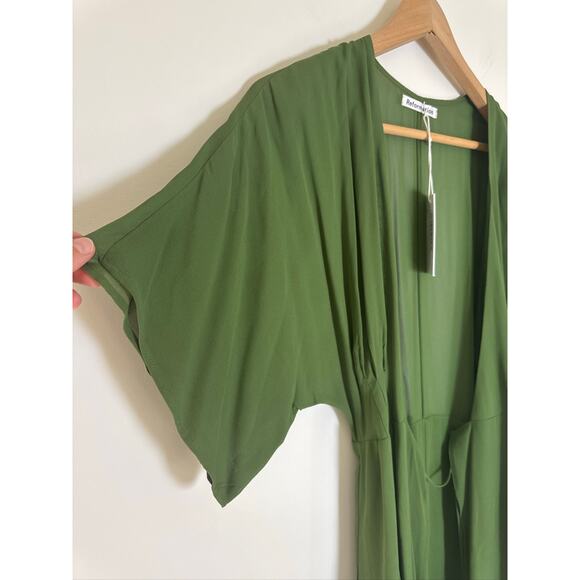Reformation Karen Midi Wrap Dress in Moss Green XS - NWT - Picture 7 of 8